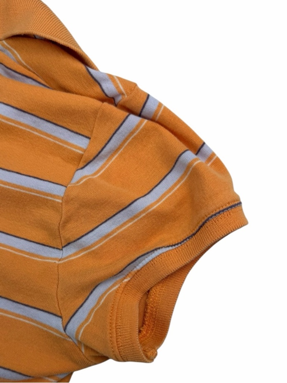 Y2K American Eagle Women’s Orange Striped Button Polo Top Size Large - Picture 10 of 10